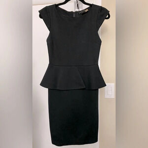 Alice + Olivia Black Peplum Ruffle Dress Size 4